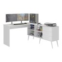 Ver imagem 2 de Escrivaninha Gamer em L para Computador 3 Gavetas Nexus Multimóveis Mp4781 Branco
