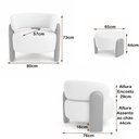 Ver imagem 3 de Poltrona com Puff Orgânico Argo Courino Marrom | Off White - Sallar Home