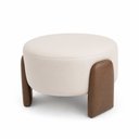 Ver imagem 6 de Poltrona com Puff Orgânico Argo Courino Marrom | Off White - Sallar Home