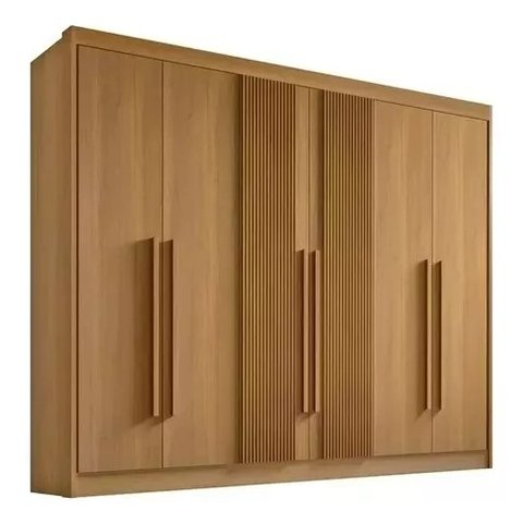 Guarda Roupa Casal Athos Ripado Cinamomo Ddoro