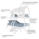 Ver imagem 3 de Beliche Casal/ Solteiro Casinha Encantada com Kit Escada/ Escorregador Madeira Maciça Branco