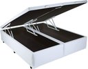 Ver imagem 2 de Cama Box Baú King Size Bipartido Sintético Branco com Pistões a Gás