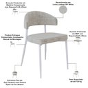 Ver imagem 4 de Kit 08 Cadeiras Estofada para Sala de Jantar Serena Branco C01 Linho Lautrec Off White - Lyam Decor