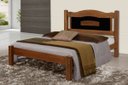 Ver imagem 1 de Cama de Casal Paris de Madeira Maciça Tauari - Cor Castanho/preto