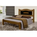 Ver imagem 1 de Cama Queen Size Paris de Madeira Maciça Tauari - Cor Imbuia/preto