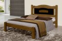 Ver imagem 1 de Cama Queen Size Paris de Madeira Maciça Tauari - Cor Imbuia/preto