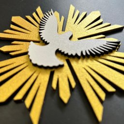 Aplique Decorativo Parede Mdf Espírito Santo Amor Deus Jesus - 2