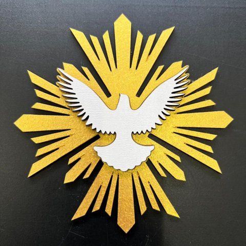 Aplique Decorativo Parede Mdf Espírito Santo Amor Deus Jesus