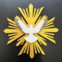 Ver imagem 1 de Aplique Decorativo Parede Mdf Espírito Santo Amor Deus Jesus