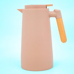 Garrafa Termica Inox Cafe Cha 1 Litro Cabo Madeira:Bege - 3