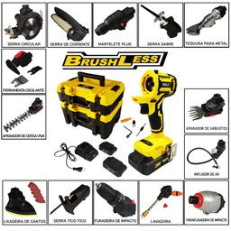 Kit Furadeira Bateria 20v Multifuncional 14 em 1 Brushless Evfm-14 Evald-bivolt - 2