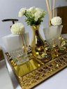 Ver imagem 3 de Kit Lavabo Luxo Dourado Branco Aroma Sabonete Porta Escovas