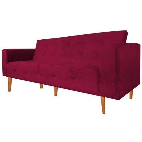 Namoradeira Sofá Monica 3 Lugares 1,90 Vermelho