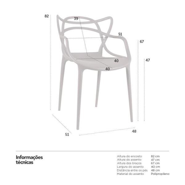 Kit 6 Cadeiras Masters Allegra - Fendi - 7