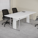 Ver imagem 1 de Mesa de Reunião Retangular 6 Lugares Pé Painel 200x90cm Yescasa Cinza