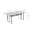 Ver imagem 3 de Mesa de Reunião Retangular 6 Lugares Pé Painel 200x90cm Yescasa Cinza