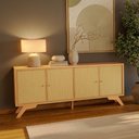 Ver imagem 1 de Balcão Buffet Retrô 180 cm Palhinha Indiana 4 Portas 100% MDF Dalla Costa