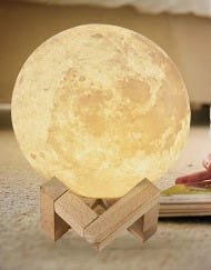 Luminária Lua 3d Led Abajur Decoração Tons Brancos 15cm Moon - 3