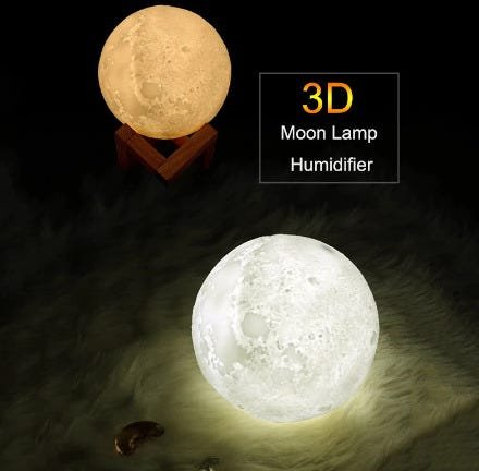 Luminária Lua 3d Led Abajur Decoração Tons Brancos 15cm Moon - 2