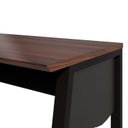 Ver imagem 6 de Mesa Escrivaninha Escritório com 150cm Industrial Tampo Chanfrado e Pés Metálicos F5 Office Louro Preto Com Preto