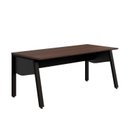 Ver imagem 2 de Mesa Escrivaninha Escritório com 150cm Industrial Tampo Chanfrado e Pés Metálicos F5 Office Louro Preto Com Preto