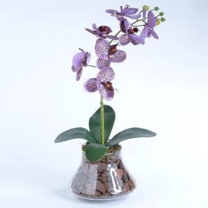 Arranjo de Orquídea Artificial Lilás e Vinho Michele