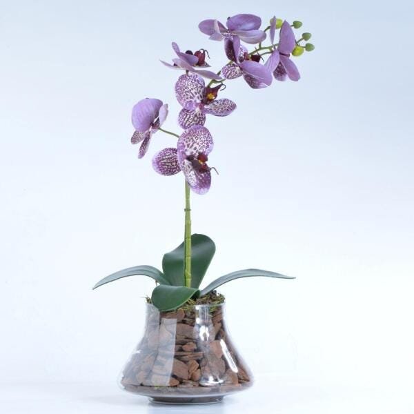 Arranjo de Orquídea Artificial Lilás e Vinho Michele - 2