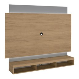 Painel com Suporte TV 75" e Fita Led Multimóveis CR45159 Carvalho/Prata - 4