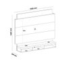 Painel com Suporte TV 75" e Fita Led Multimóveis CR45159 Carvalho/Prata - 3