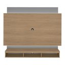 Ver imagem 5 de Painel com Suporte TV 75" e Fita Led Multimóveis CR45159 Carvalho/Prata