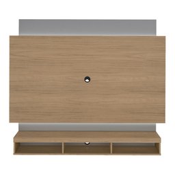 Painel com Suporte TV 75" e Fita Led Multimóveis CR45159 Carvalho/Prata - 5