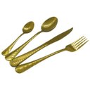 Ver imagem 1 de Jogo de Talheres Conjunto 24 Peças Luxo Dourado Jantar Cozinha Mesa Gourmet Colher Garfo Faca