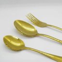 Ver imagem 7 de Jogo de Talheres Conjunto 24 Peças Luxo Dourado Jantar Cozinha Mesa Gourmet Colher Garfo Faca
