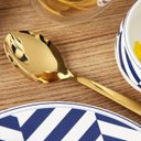 Ver imagem 4 de Jogo de Talheres Conjunto 24 Peças Luxo Dourado Jantar Cozinha Mesa Gourmet Colher Garfo Faca