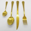 Ver imagem 6 de Jogo de Talheres Conjunto 24 Peças Luxo Dourado Jantar Cozinha Mesa Gourmet Colher Garfo Faca