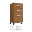 Ver imagem 3 de Gaveteiro Organizador de Chão com Rodinhas de Madeira Gávea 