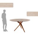 Ver imagem 5 de Conjunto Sala de Jantar Mesa 135cm Tampo Redondo Texturizado e 4 Cadeiras Hope Marrom/Brisa/Imbuia/o