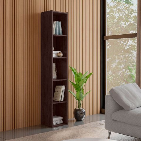 Estante para Livros Janaina com 4 Prateleiras Castanho - Ajl Móveis