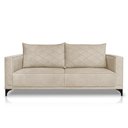 Ver imagem 3 de Sofá Living 2 Lugares com Pés de Ferro Almofadas Soltas 160cm Neso Bouclê Bege