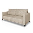 Ver imagem 6 de Sofá Living 2 Lugares com Pés de Ferro Almofadas Soltas 160cm Neso Bouclê Bege
