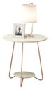 Ver imagem 5 de Kit Conjunto Mesa Lateral + Mesinha de Centro Liz Cor Off White Mdf Pés Ferro Cor de Cobre