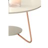Kit Conjunto Mesa Lateral + Mesinha de Centro Liz Cor Off White Mdf Pés Ferro Cor de Cobre - 3