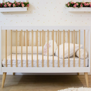 Ver mais imagens de Quarto de Bebê Berço e Cômoda Infantil Branco com Carvalho Retrô - Quater