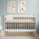 Ver imagem 3 de Quarto de Bebê Berço e Cômoda Infantil Branco com Carvalho Retrô - Quater