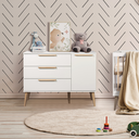 Ver imagem 7 de Quarto de Bebê Berço e Cômoda Infantil Branco com Carvalho Retrô - Quater
