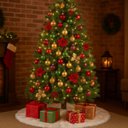 Ver imagem 7 de Saia Tapete Base Árvore de Natal Modelo 10 Decoração Papai Noel Enfeite Natalino Luxo Luvinco