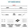 Kit Varão para Cortinas 3,00mts Duplo 19/28mm Branco - 3