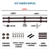 Kit Varão para Cortinas 3,00mtsduplo 19/28mm Tabaco - 3
