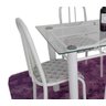 Conjunto Mesa de Jantar Aço com 4 Cadeiras + Vidro 8mm Branca Munique - 2