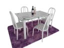 Ver imagem 1 de Conjunto Mesa de Jantar Aço com 4 Cadeiras + Vidro 8mm Branca Munique